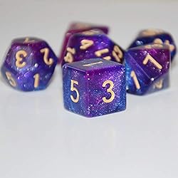 DND Dice 7Pieces, Cosmic Purple Blue Mixed