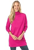 Women's Plus Size Classic Fit Perfect Cotton Turtleneck Tunic