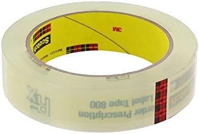 Scotch(R) Prescription Label Tape 800 Clear, 1 in x 72 yd [Price is per ROLL]