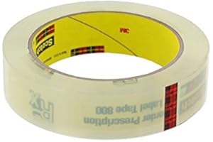 3M (800) Prescription Label Tape 800 Clear, 1 in x 72 yd, 36 per case Bulk [You are purchasing the Min order quantity which i