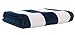 Exclusivo Mezcla Cotton Oversized 35x70 Inches Cabana Stripe Beach Towel, Super Absorbent Soft Plush Pool Bath Towel (Dark Navy)