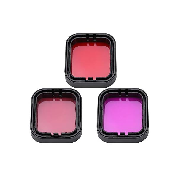 3 STÜCKE Tauchen Objektiv Filter Set für Gopro Hero 5/6 Action Kamera,Optisches Glas Tauchfilter Wasserdichtes Zubehör… – Bild 8