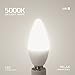 Candelabra LED Bulbs 60Watts, Ambimall 6 Watt E12 Base Daylight White 5000K 600Lumens, Chandelier Light Non-Dimmable for Ceiling Fan(6 Pack)