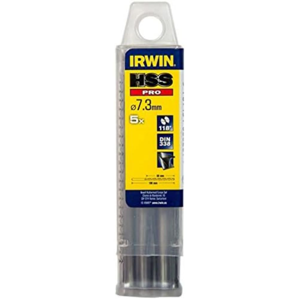 IRWIN 10502304 7.3 mm HSS PRO DIN338 Drill Bit Bulk (Pack of 10)