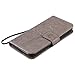 Harryshell Moto G4 Play Case, Caving Tree Kickstand Flip PU Wallet Leather Protective Case Cover with Card Slot & Wrist Strap for Motorola Moto G Play Version (2016) / G4 Play (Gray)