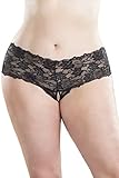 Oh La La Cheri Women's Crotchless Boyshort 3X/4X Black