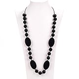 Silicone Teething Necklace - 12 Color Choices - Baby Safe For Mom To Wear - BPA-Free Beads To Chew - Stylish & Natural 