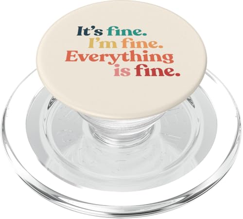 I'm fine Sarcastic Funny Cute Graphic Rainbow Mental Health PopSockets PopGrip…