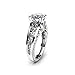 Lethez Crystal Wedding Ring for Women, Vintage Diamond Rhinestone Floral Ring Engagement Band Jewelry (Clear, 6)