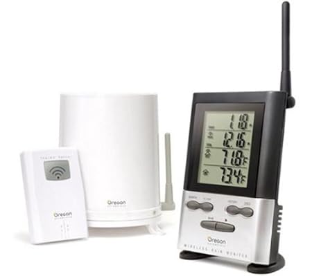 OREGON SCIENTIFIC DRAHTLOSER REGENMESSER MIT OUTDOOR THERMOMETER MASSNAHMEN TÄGLICH UND KUMULIERENDEN RAINFALL; RECORDS RAINF