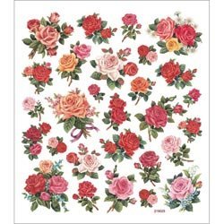 Bulk Buy: Tattoo King (6-Pack) Multicolored Stickers Classic Roses SK129MC-4911