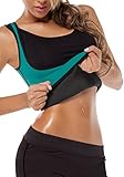 HelloTem Women Shapewear Weight Loss Neoprene Sauna Tank Top Vest, Black-Blue, 2X-Large
