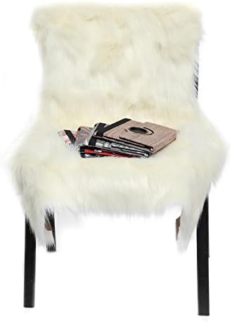 Sheepskin Wool Rug by DAYU WORLD Handmade Premium Imitation Shag Rug Thick Soft Fluffy Ivory White/Grey 2x3 ft/ 2.5x5ft Shaggy Area Rugs