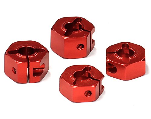 Integy RC Model Hop-ups T8677RED Billet Machined Hex Wheel Hubs for 1/10 Traxxas Slash 2WD