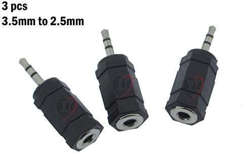 3 Pack of AnE Toys 3.5mm to 2.5mm Electrode Wires Adapter for Electro Therapy Machine Devices, Digital Muscle Pulse Massager, Electric Impulse Palm Massager