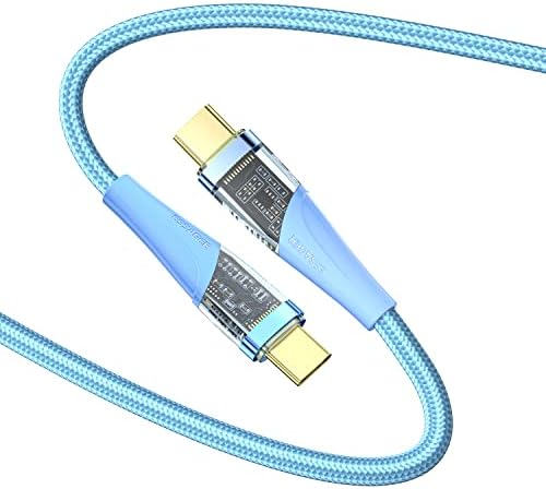 MINSLIS USB C To USB C Cable [6.6ft], DC03 LED Display 140W/5A PD Fast Charging USB C Charger Cable, Nylon Braided Type C Cable For IPhone 16/15 Pro