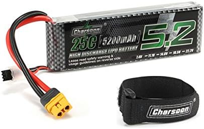 Charsoon 7.4V 5200mAh 2S 25C Lipo Battery XT60 Plug with Strap