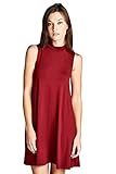 Women's Mock Neck Sleeveless Casual Tank Mini Dress