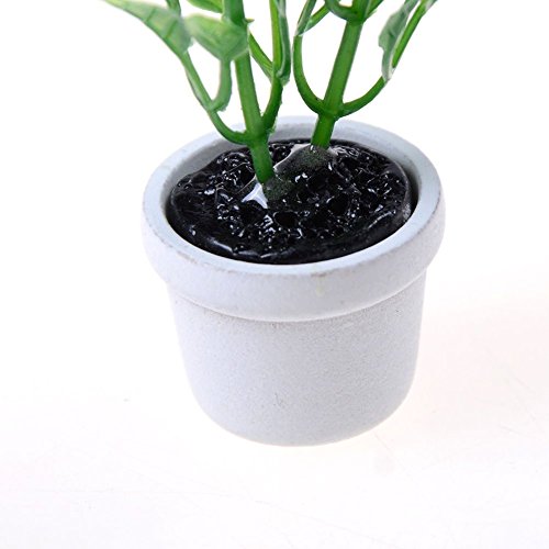 image for AkoMatial Dollhouse Furniture Accessories, Miniature Potted Green Leav