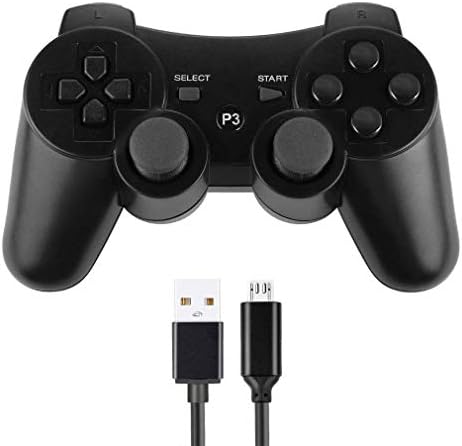 GAMEFRIEND PS3 Controller Wireless, Double Shock Gamepad Bluetooth Sixaxis Game Controller with Charger Cable for Playstation 3