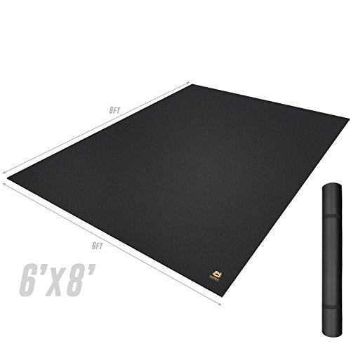 Ultra Fitness Gear Extra Thick 8 x 6 Foot Exercise Work-Out Mat, Perfect for Any Home Gym or Fitness Center, Anti-Microbial Fitness Mat for Yoga, Weight Training and Stretching, Extra Large