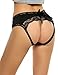 Avidlove Crotchless Panties for Women Lace Bowknot Open Croth Panty Black XL