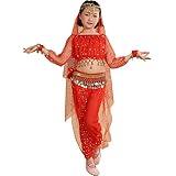Astage Girl`S Belly Dance Costumes,Long sleeve Highlights Top ,Pants