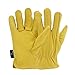 OLSON DEEPAK Sheepskin Gloves Leather gloves Handing workshop Gloves Driving/Riding/Gardening/Farm - Extremely Soft and Sweat-absorbent (Medium)