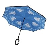 MY'S Inverted Reverse Folding Umbrella Double Layer Cars Reversible Umbrella waterproof UV proof Windproof Umbrella Self-Standing & C-Shape Easter/ Fathers Day Promotion!