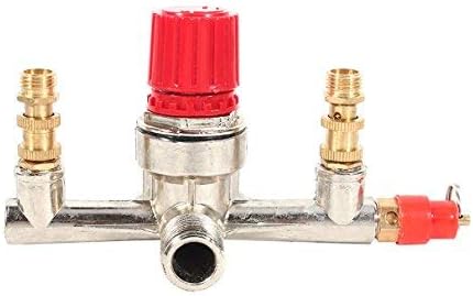 Piston Air Compressor Double Outlet Tube Alloy Switch Air Compressor Switch Valve Adjustment Part Pressure Regulator Valve Fit Part