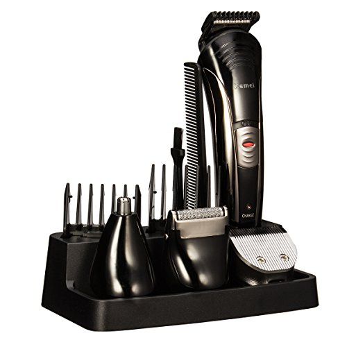 Grooming Kit,Bienna 7 in 1 Professional Rechargeable Electric [Washable Head] Hair Clippers Beard Shaver Nose Ear Trimmer Precision Clipper Set with 2 Adjustable Hair & 1 Beard Guide Combs for Men