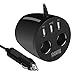 i-SUPERSIM Car Charger,3 USB Ports Cup Car Charger with 2 Sockets Cigarette Lighter for Apple Android Windows Smartphones Tablets