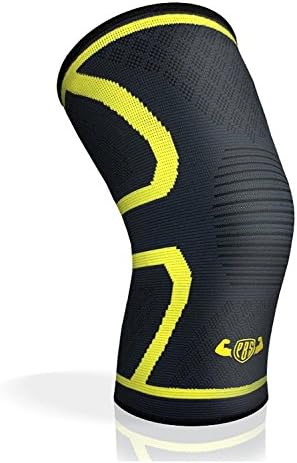 Knee Sleeve - Premium Quality Knee Compression Sleeve for Joint Pain Relief, Arthritis, Meniscus Tear, ACL, MCL and Sports - Elastic Patella Knee Brace for Men Women & Seniors (Yellow)