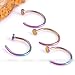 US-LONG DREAM 5 Pcs Unisex Nose Open Hoop Ring Earring Stainless Steel Nose Stud Nose Ring …