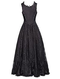 Belle Poque Steampunk gótico victoriano vestidos largos de cintura alta mujeres maxi vestido BP000378