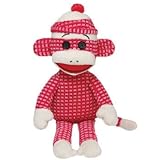 Ty Beanie Babies Sock Monkey Plush, Pink Quilted