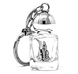 Lourdes Water Key Chain in a Glass Bottle filled