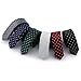 Elviros Men's Eco-friendly Fashion Polka Dot Skinny Tie 1.6'' (4cm) Navy Blue