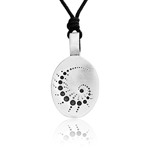 Dan's Jewelers Fibonacci Fractal Oval Spiral Pendant Necklace + Silver plated Clasp, Fine Pewter Jewelry
