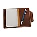 Leather Journal Cover for Filed Notes, Moleskine Cahier 3.5” x 5.5”, Pocket Notebook Cover with Pen Holder & Card Slots, Hand Sewn, Honey Brown