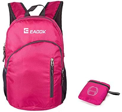 Foldable Backpack 20-35L Ripstop Lightweight Packable Backpack Waterproof (RED)