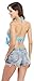 Women's Halter Flower Tassel Bikini Summer Crochet Crop Bikini Top, Blue