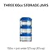 BlenderBottle GoStak Twist n' Lock Storage Jars, 60cc 3-Pak, Black