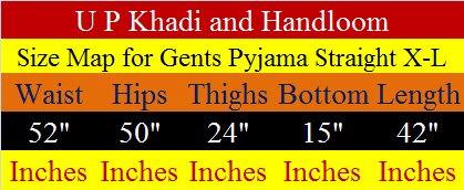 u p khadi and handloom men's cotton pyjama white_xl