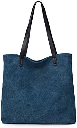 ZENTEII Women Retro Vintage Canvas Handbag Shoulder Bag (blue)