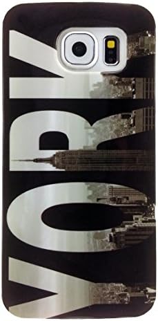 Samsung Galaxy S6 Thin flexible Silicone TPU Case Impact Absorb Protection Cover Easy Install Snap On Off Perfect Fit Slim Lightweight New York City The Empire State Building Black White