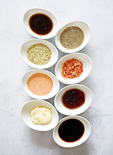 Teocera Porcelain Dipping Bowls, Sauce Bowl Set, 3 Ounce Dishes for Soy, Condiments, Set of 8, White