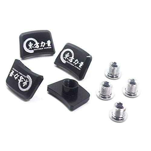 EASTERN POWER MTB Chainring Bolts&Nuts, Bicycle CNC Anodized Black Chain Wheel Crankset Double/Single Chainring Bolt, 4 Pcs - Thumbnail 3