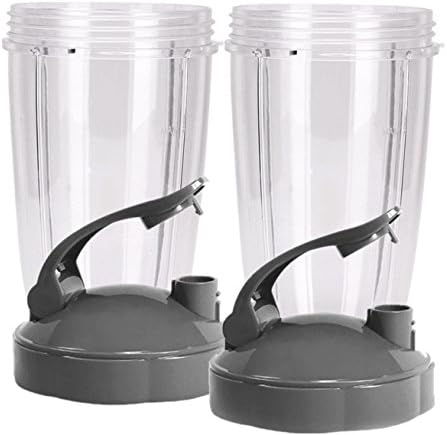 Tall Replacement Cups for NutriBullet High-Speed Blender/Mixer | 24 oz Cup with Flip Top To-Go Lid for Nutribullet (Pack of 2) by Preferred Parts