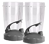 Preferred Parts Tall Replacement Cups for NutriBullet High-Speed Blender/Mixer | 24 oz Nutribullet Cup with Flip Top To-Go Lid (Pack of 2)